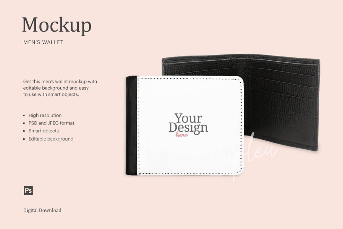 Men's Wallet Leather Mockup