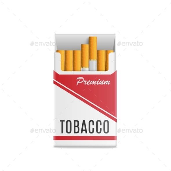 Mockup Realistic Pack of Cigarettes Vector