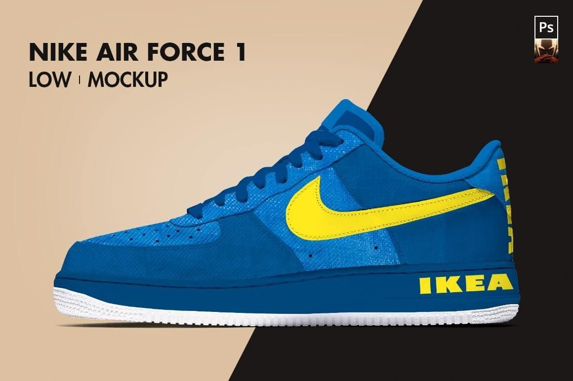 Nunca Redondear a la baja Lluvioso 7+ Best Nike Air force 1 Mockup PSD Templates - Mockup Den