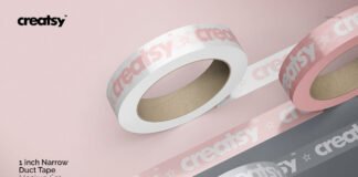 One Inch Narrow Duct Tape Mockup Se