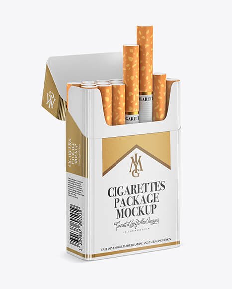 18+ Brandable Cigarettes Pack Mockup PSD Packaging Template