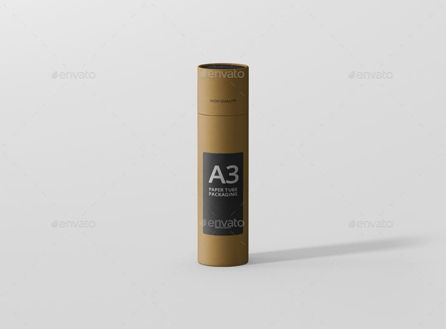 Paper Tube Packaging Mockup - Slim High