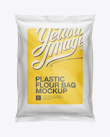 Plastic Bag with Flour Mockup