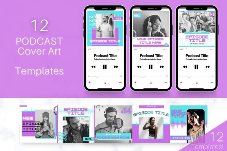 Podcast COVER ART Template Bundle (1)