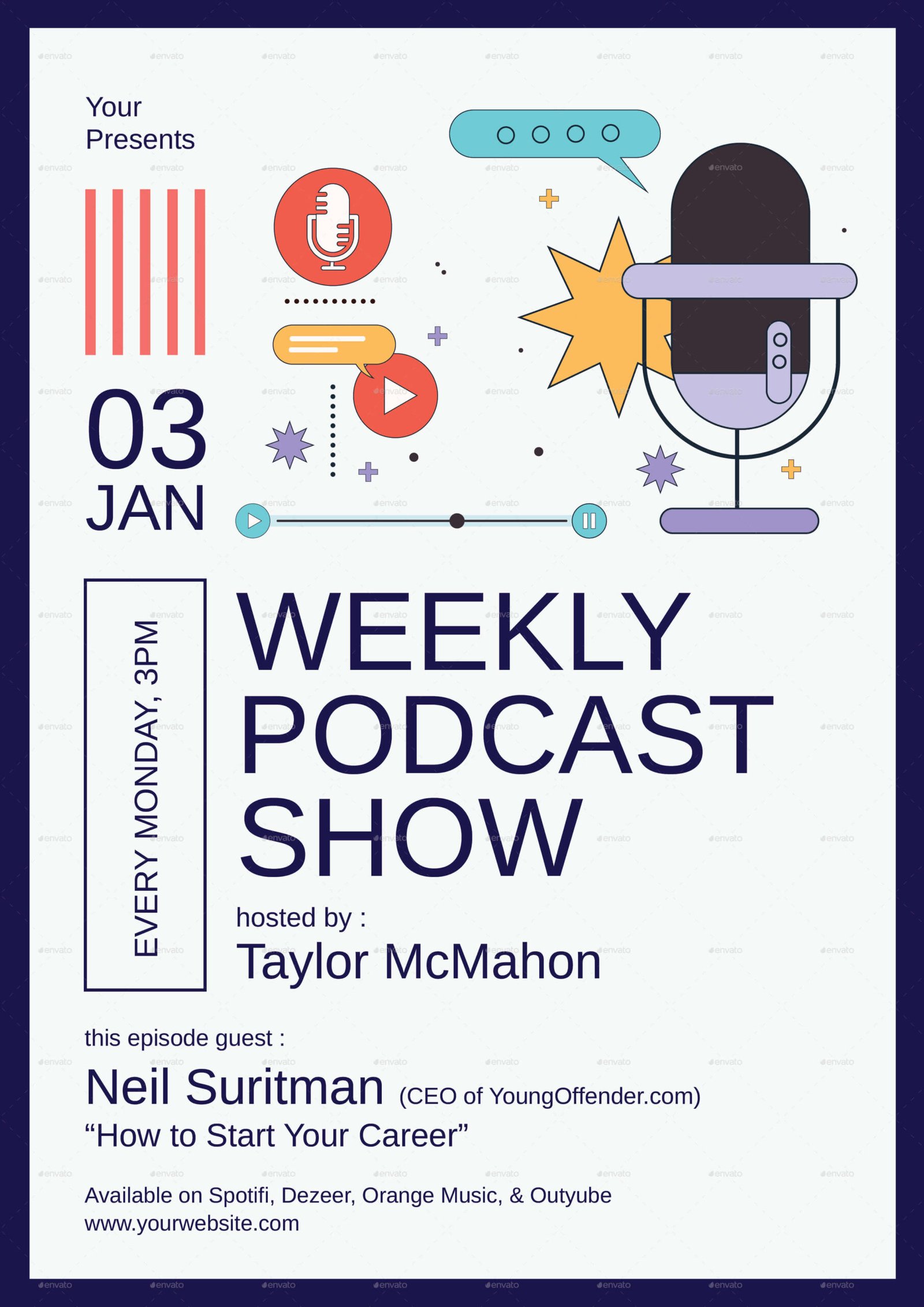 Podcast Show Flyer Instagram Set