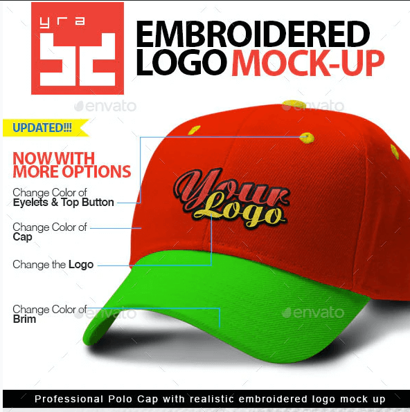 Polo Cap Mock-up with Embroidered Logo