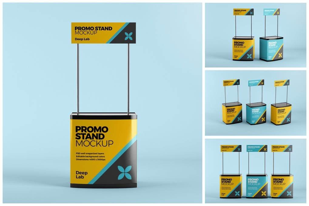 Promo stand mockup set