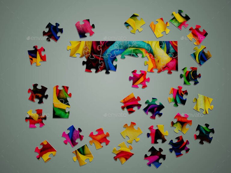 32+ Fantastic Puzzle Mockup PSD Templates
