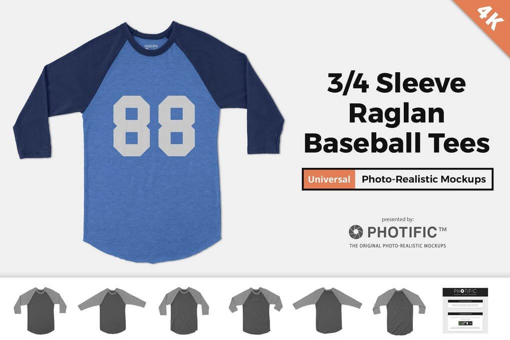 Raglan Baseball Tee Mockups