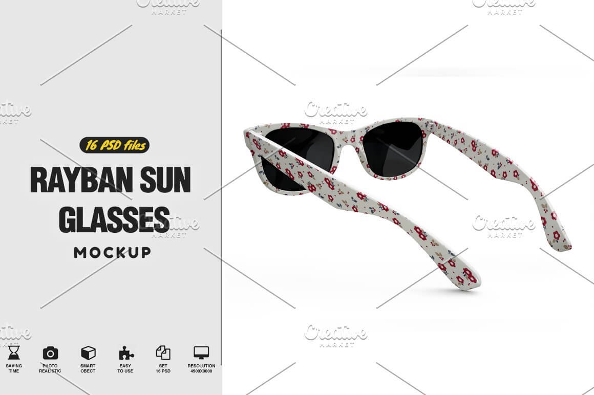 Rayban Sun Glasses Mockup