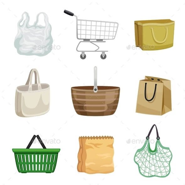 Shopping Bag And Basket Set