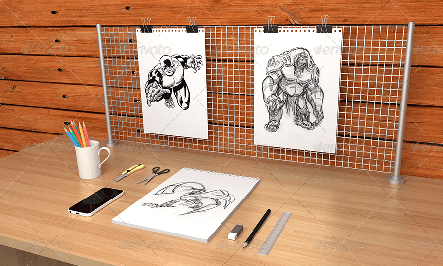 Sketch Paper in Workspace Mock-up