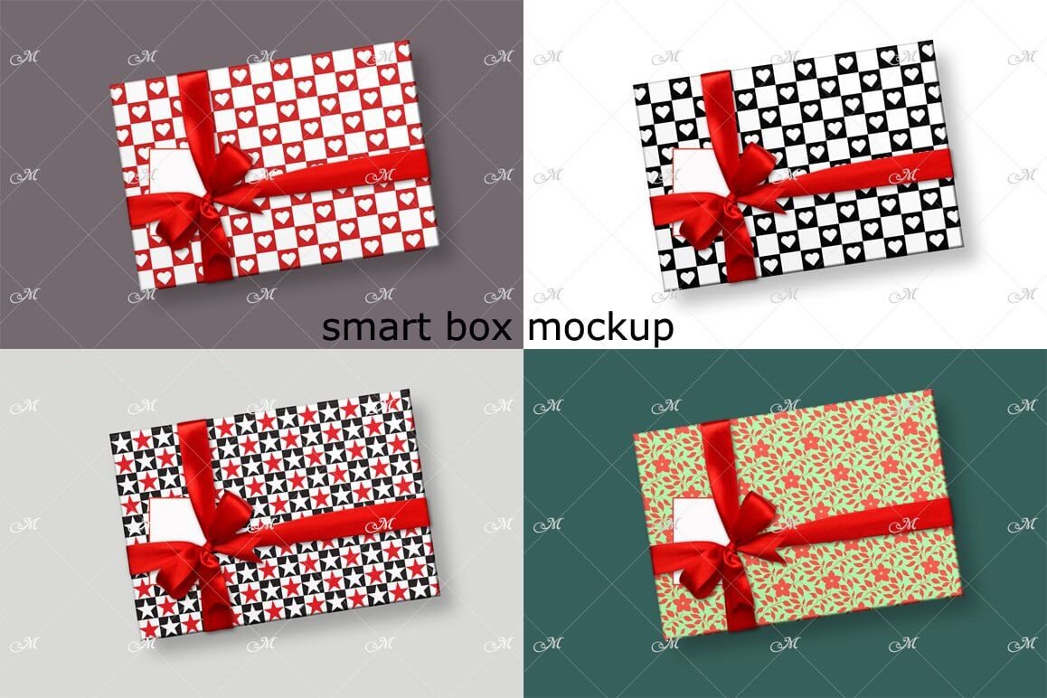 Smart Gift Box Mockup. Top view