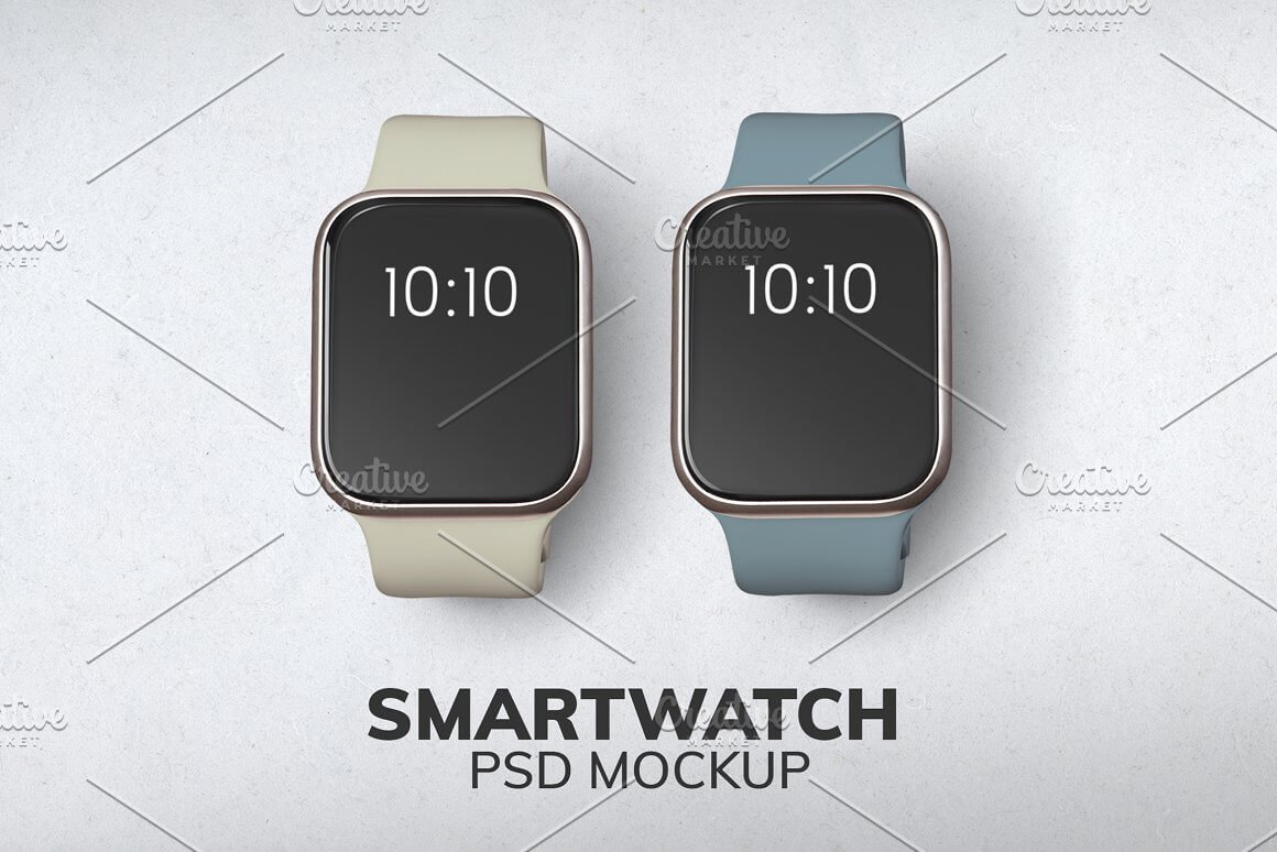 Smartwatch screen mockup device set