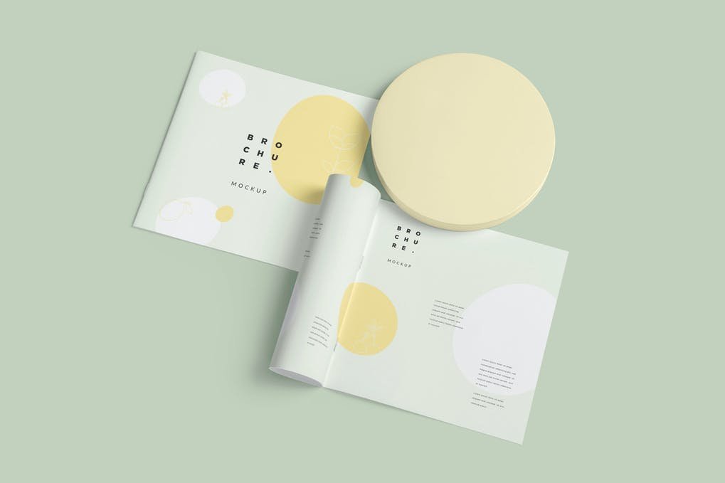 Soft Cover Square Brochure Mockups