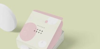 Square Cake Cardboard Box Mockups