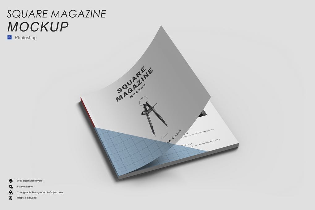 Square Magazine Mockup