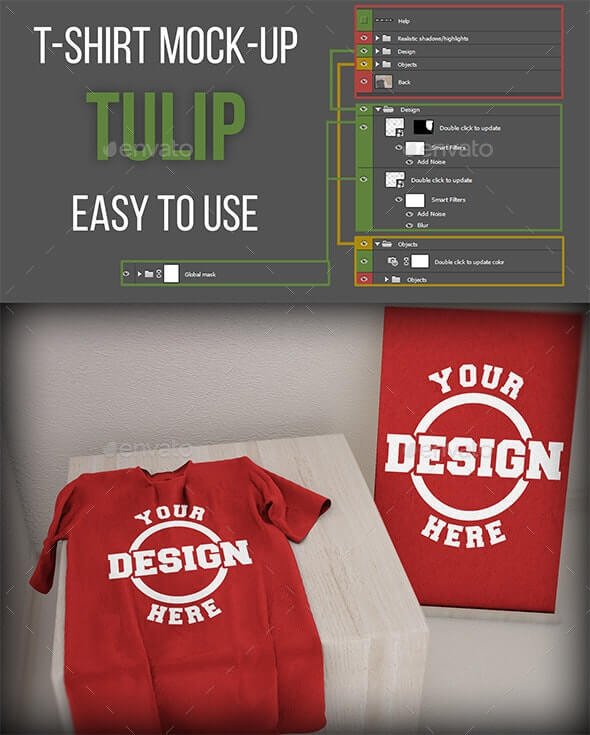 T-Shirt Mock-Up - Tulip