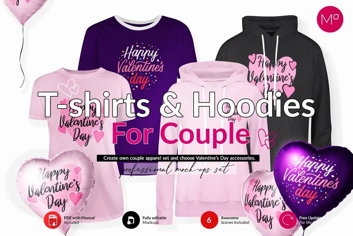 T-shirts & Hoodies Couples Mock-ups