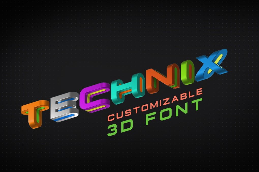 Technix Font 3D Technology Space Science Game