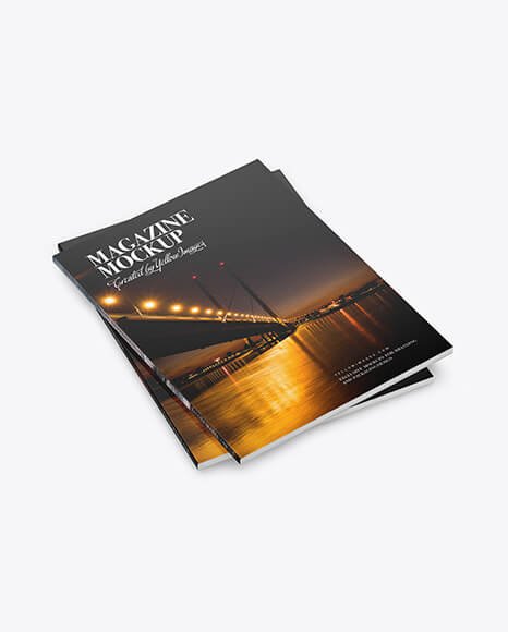 Two Paper A4 Magazines Mockup