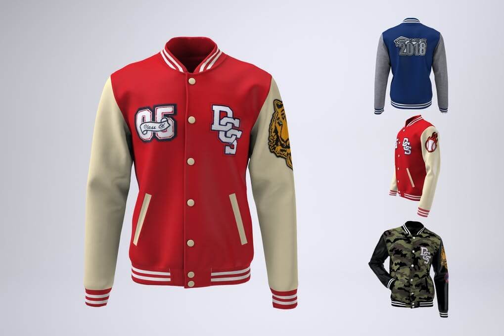 Varsity Baseball Bomber Jacket Mock-Up