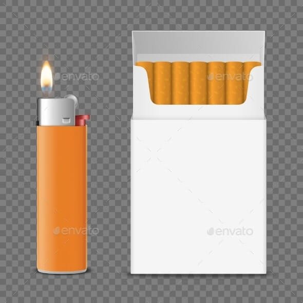 Vector 3d Realistic Closed Clear Blank Cigarette