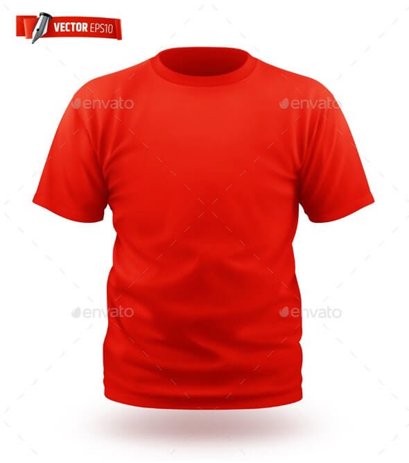 Vector Realistic Red T-shirt