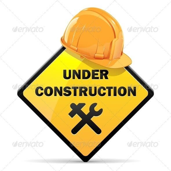 Vector Under Construction Sign with Helmet