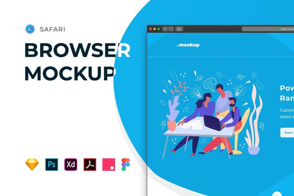 Web Browser Mockup – Safari Website Frame