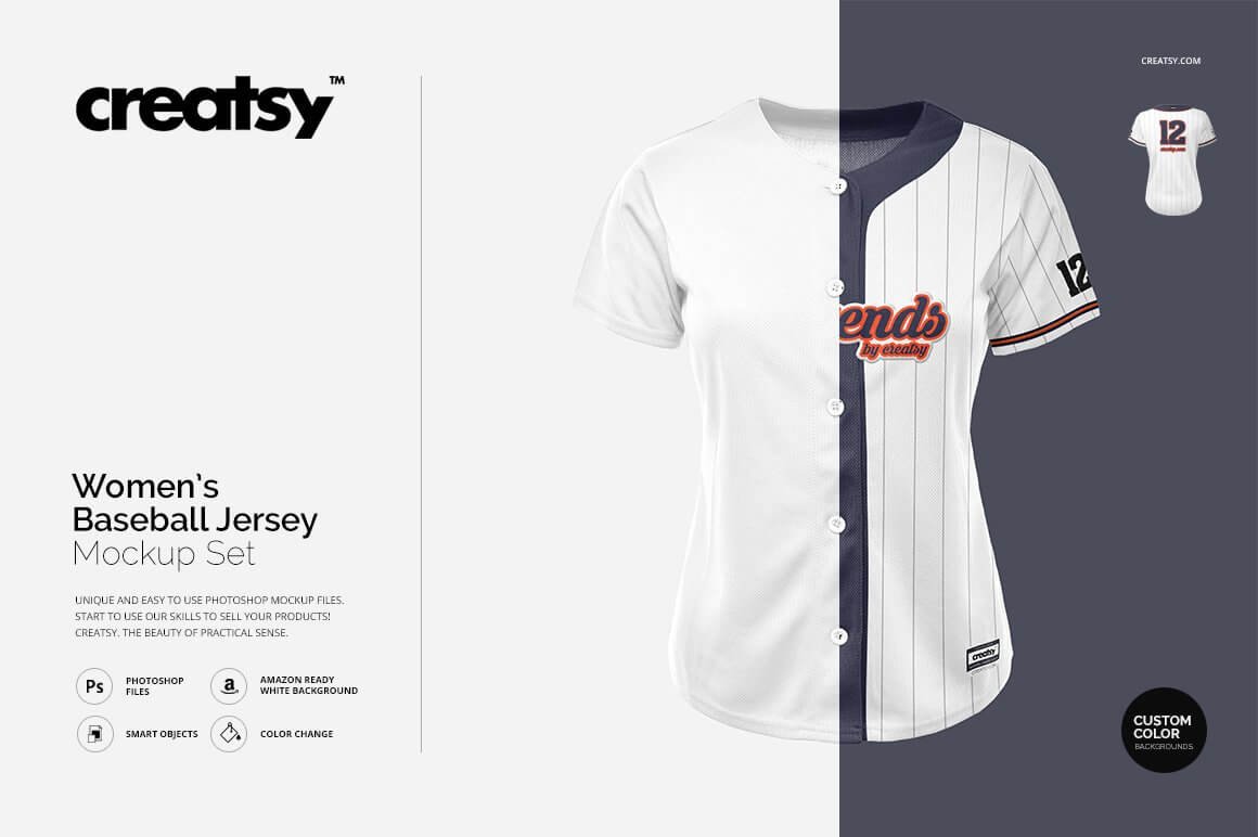 Women's Baseball Jersey Mockup Set