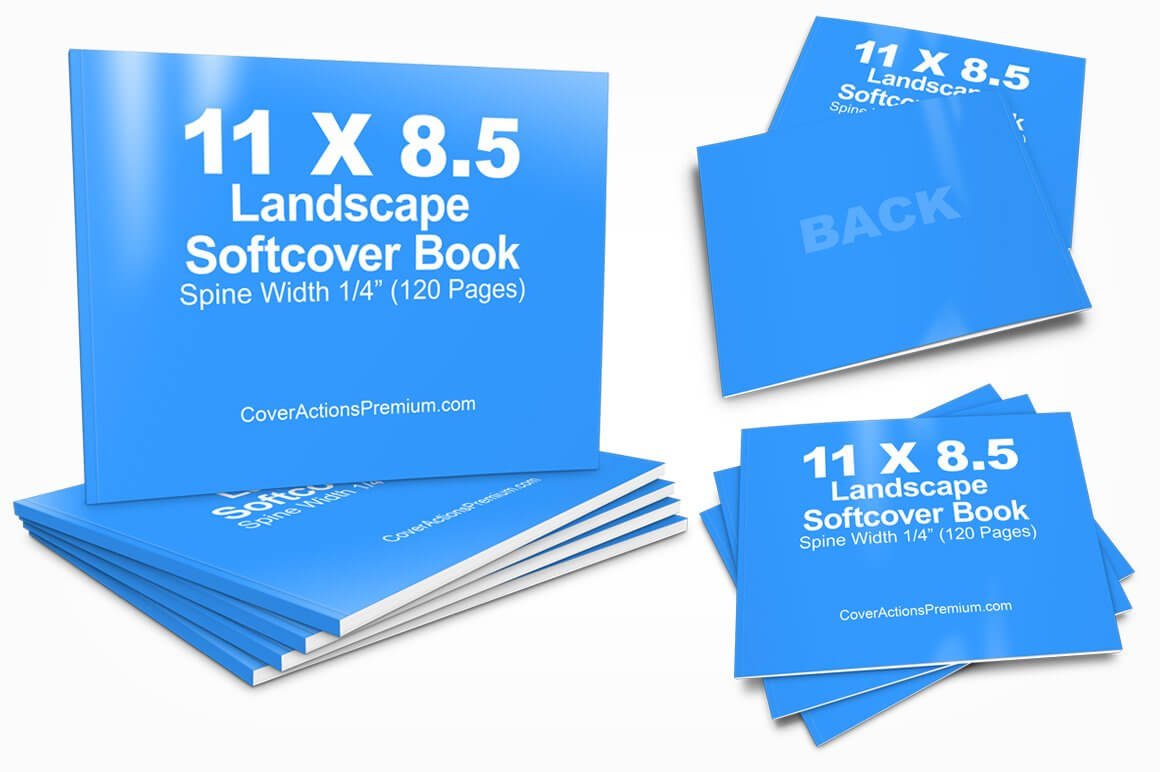 11 x 8.5 Paperback Book Mockup