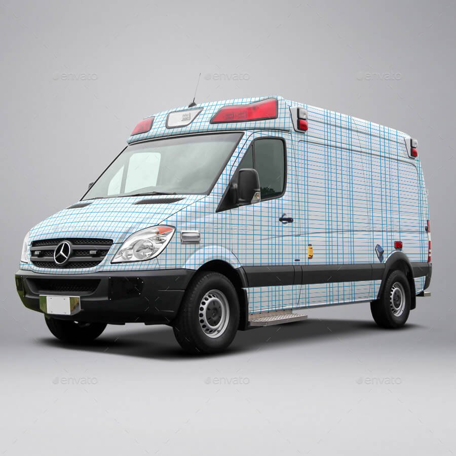 2014 Mercedes Sprinter Ambulance Wrap MockUp