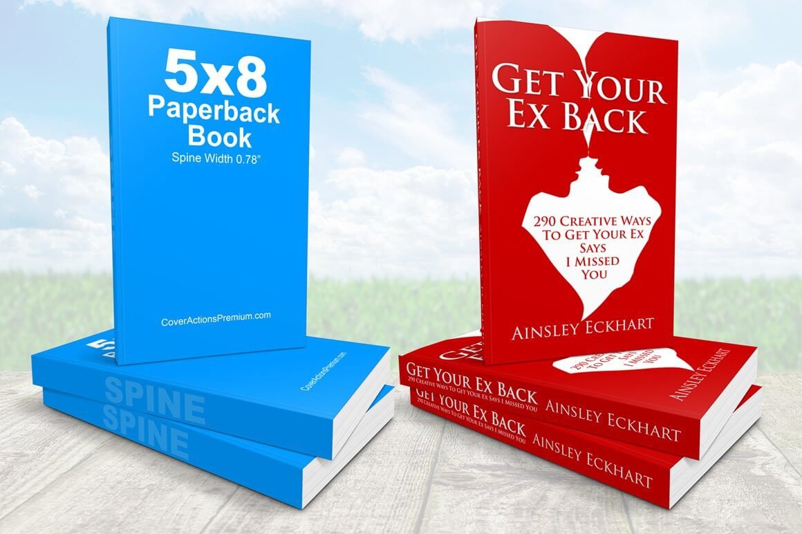 5 x 8 Paperback Book Stack Mockup