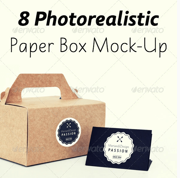 8 Photorealistic Paper Box & Logo Mock-Up