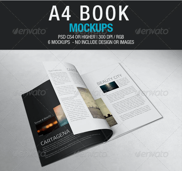 A4 Book Mockups