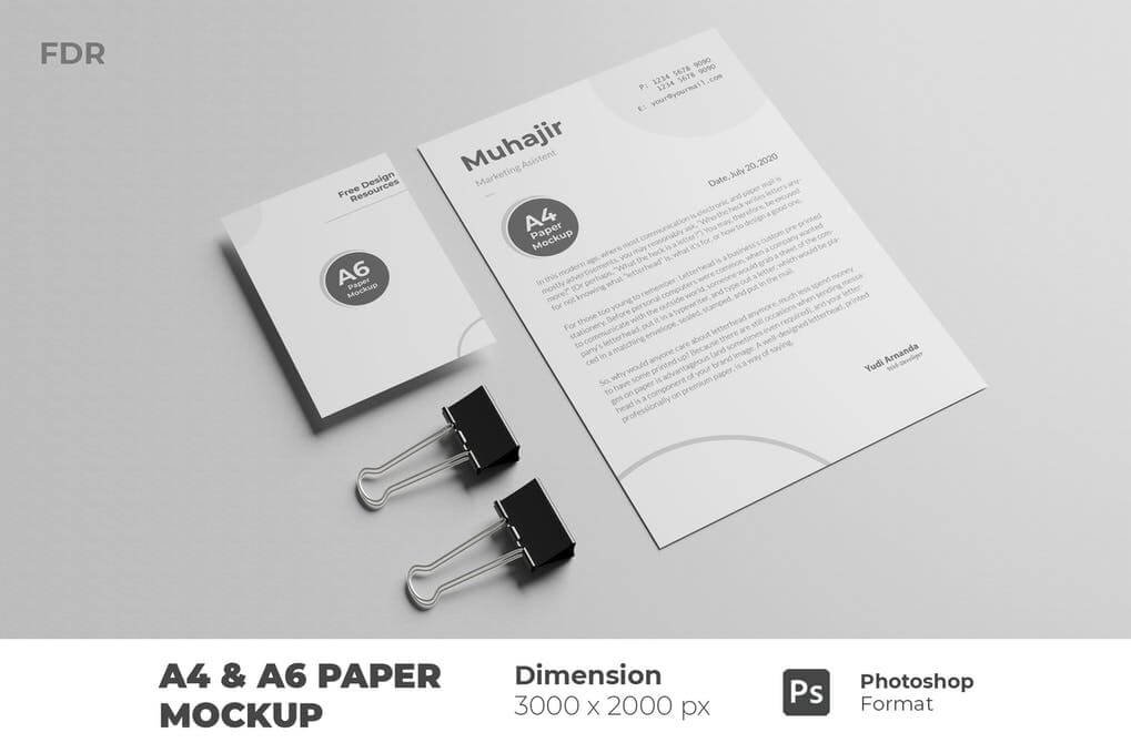 A4 and A6 Paper Mockup