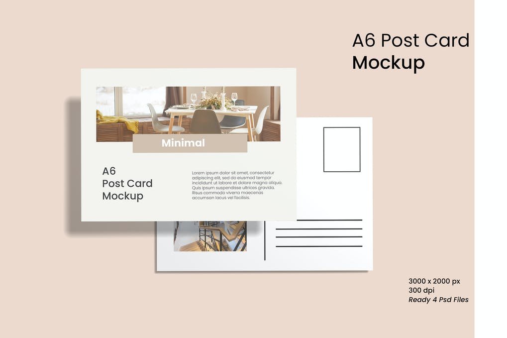 A6 Post Card Mockup