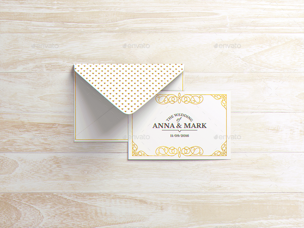 A6 Postcard & Envelope Invitation Flyer MockUp