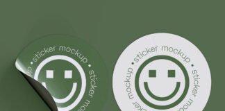 Adhesive Sticker Mockup