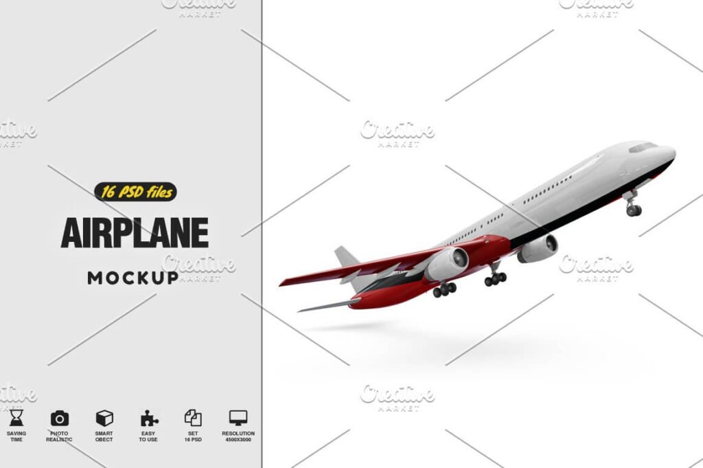20+ Best Airplane Mockup PSD Templates - Mockup Den