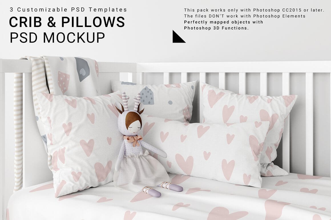 Baby Crib with Duvet & Pillows Set