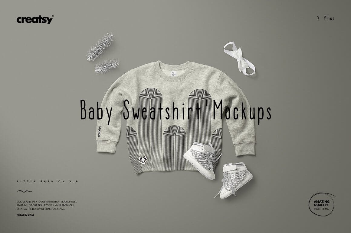 Baby Sweatshirt Mockup Set 1 Heather