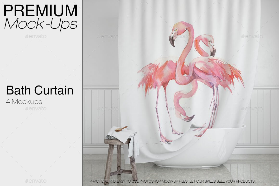 Bath Curtain Mockup Pack