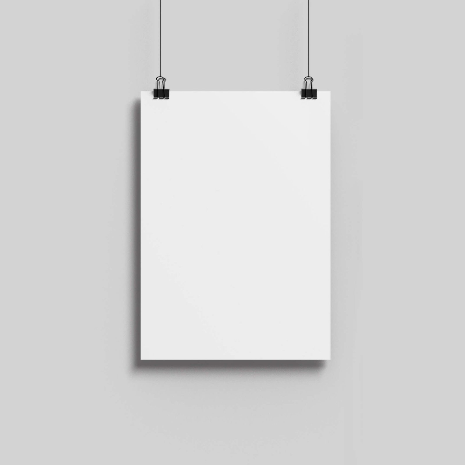 Blank Free Hanging Paper Mockup PSD Template