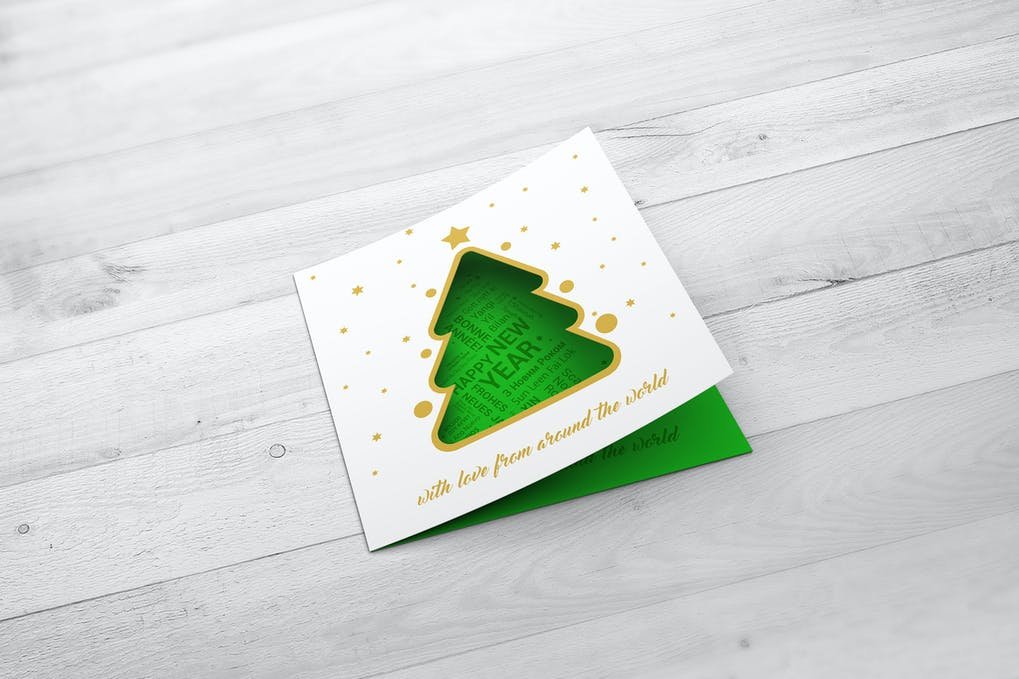 Christmas New Year Card Mock-Up