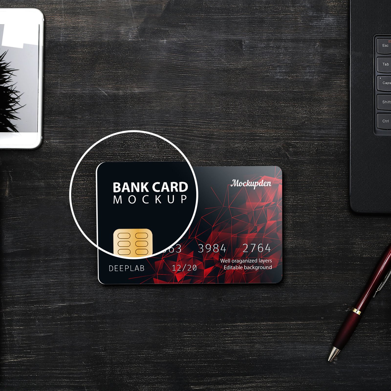 Close Up Of a Free Bank Card Mockup PSD Template (1)