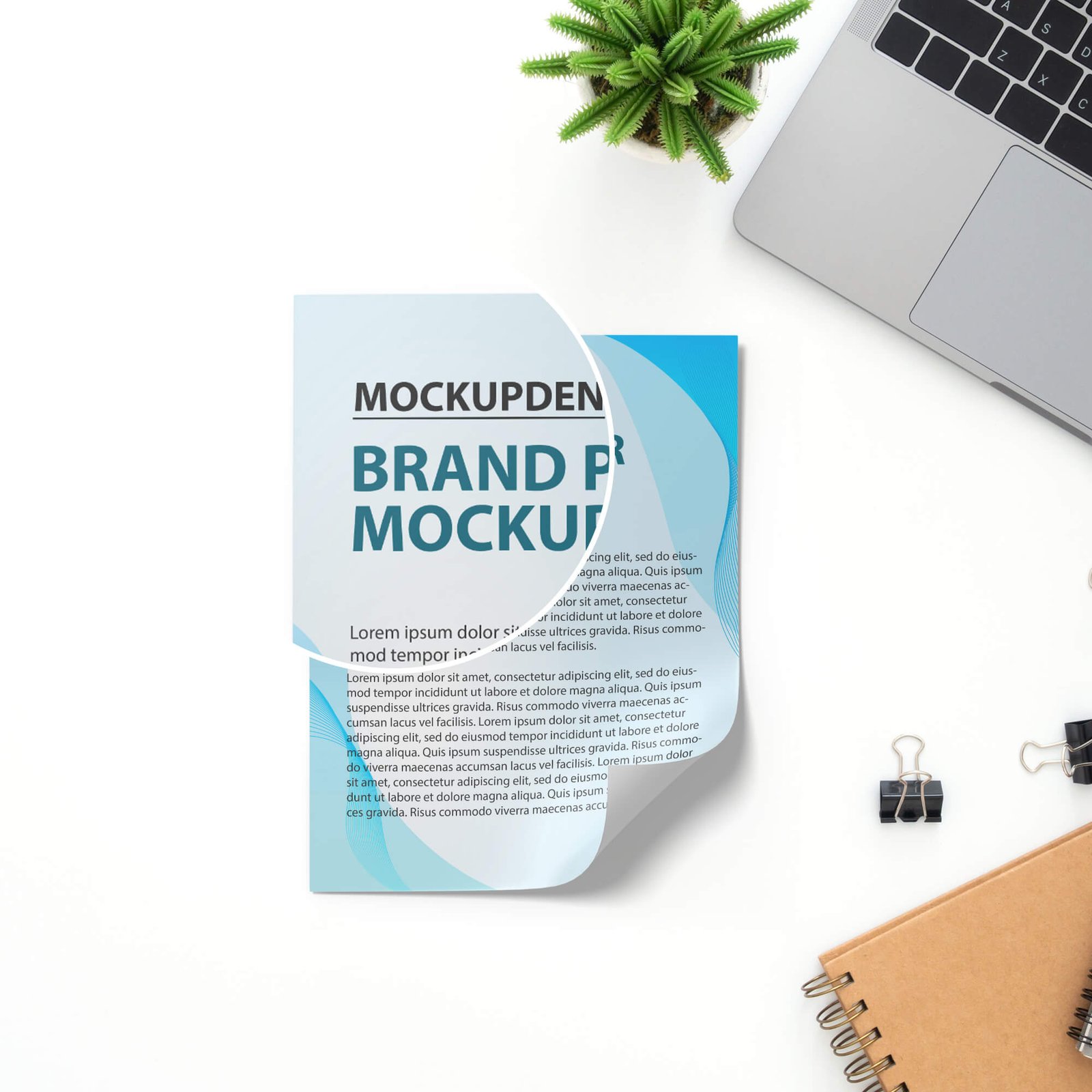 Close Up Of a Free Brand Paper Mockup PSD Template