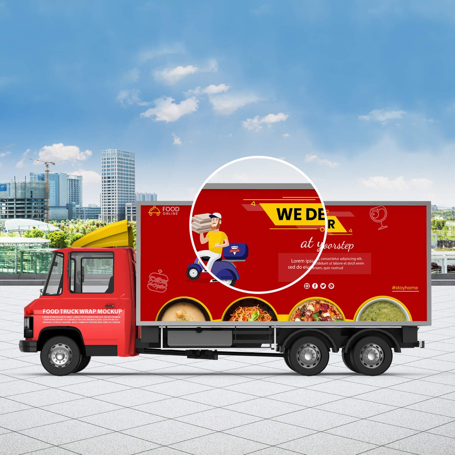 Free Food Truck Wrap Mockup PSD&hellip;