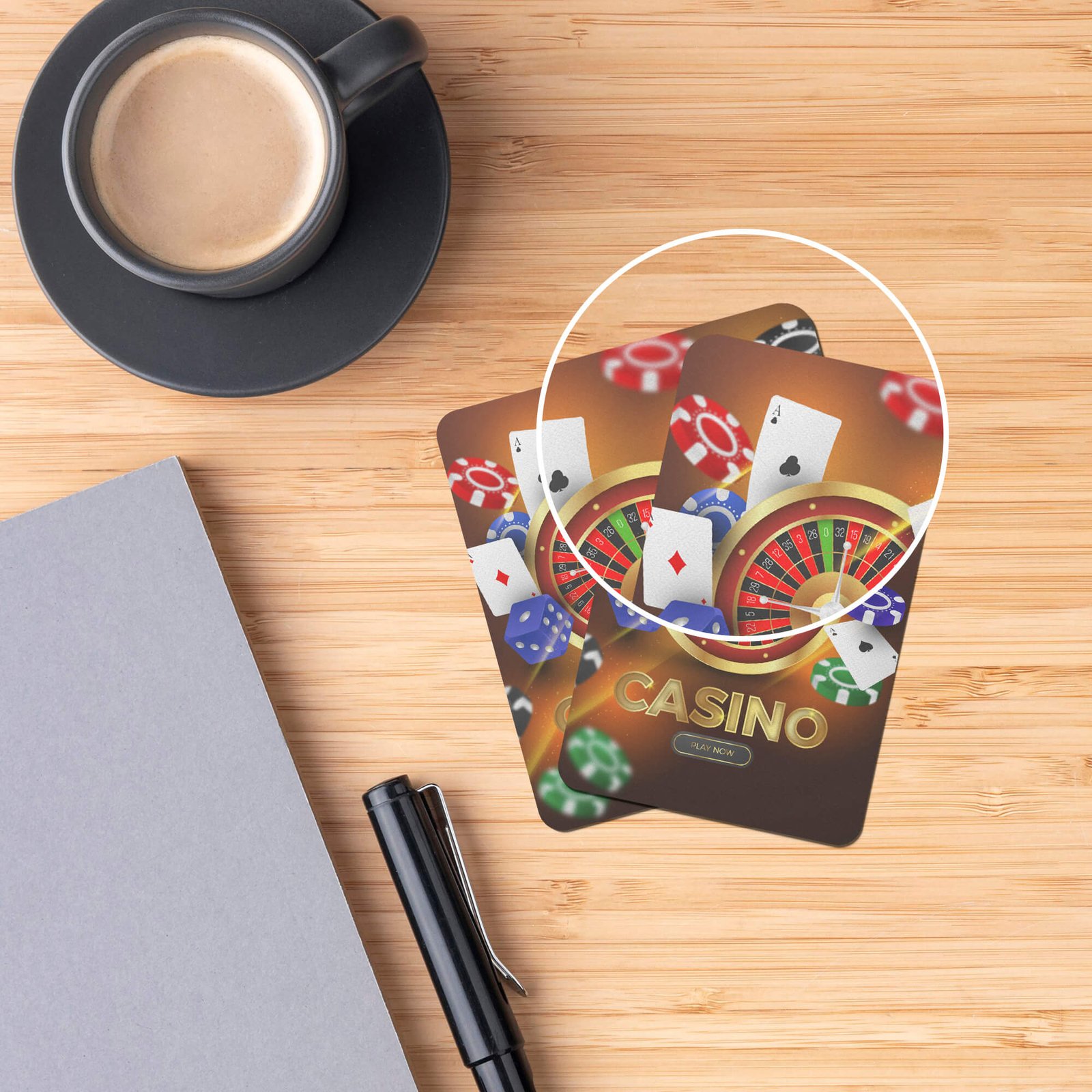 Close Up Of a Free Game Card Mockup PSD Template